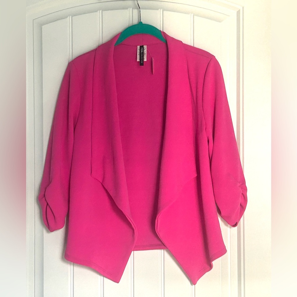 NWT Hot Pink Open-Front Draped Cardigan